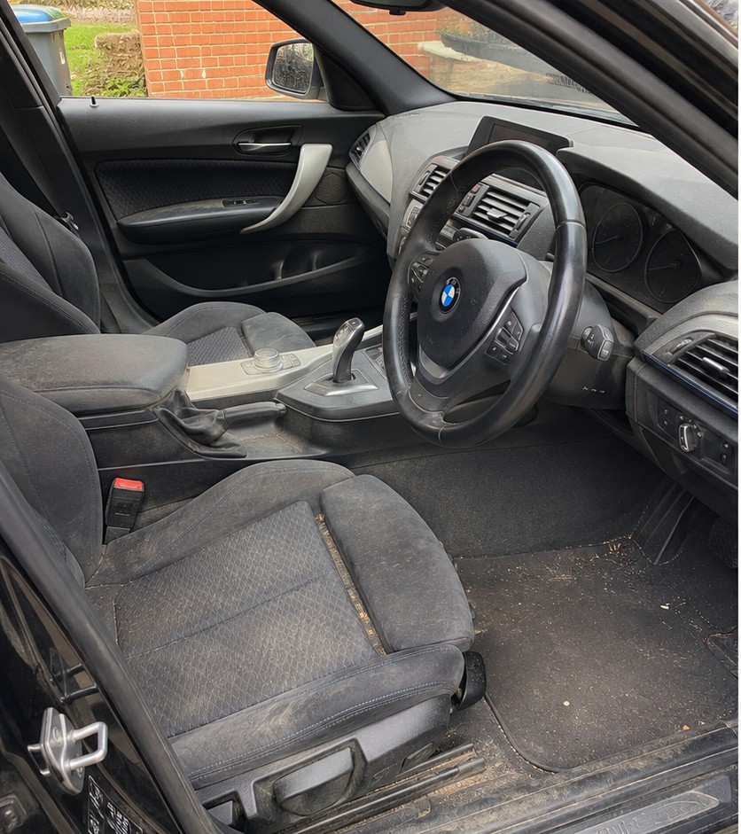 Before detailing a car's front interior and dashboard